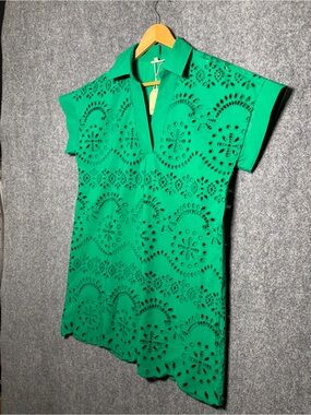 JODIFL Green Eyelet Polo Tunic